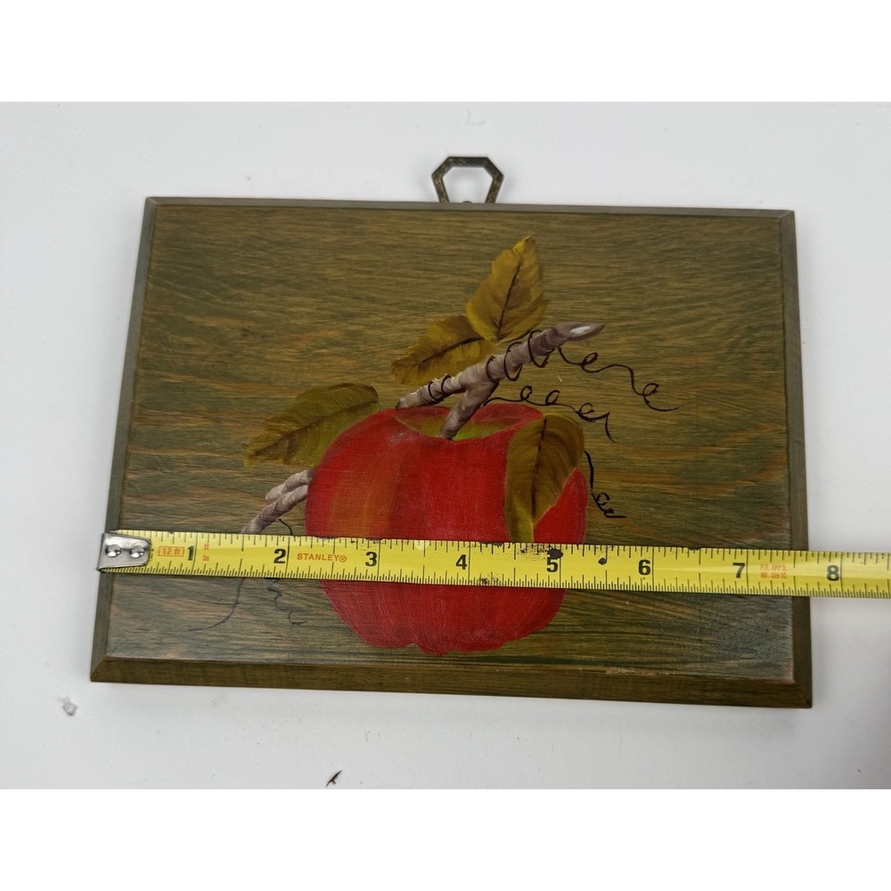 VTG Hand Painted Red Apple Wood Hanging Wall Decor Country Farmhouse Decor - Picture 5 of 5